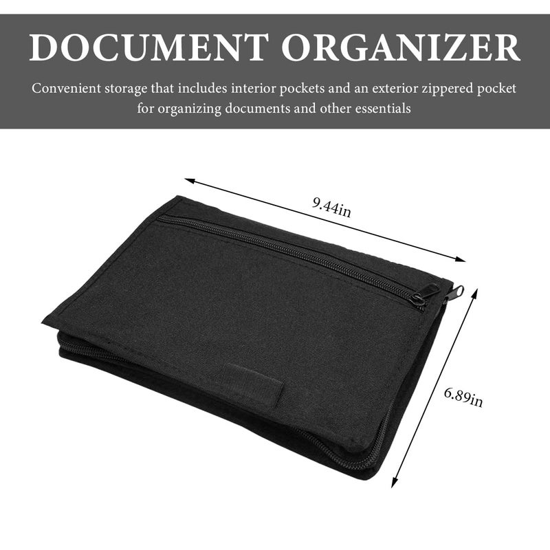 FSTURIOS Car Registration and Insurance Holder, Glove Box Compartment Document Holder Owner Manual Case, Soft Zippered Pouch Multi-Pocket Glove Bag for Auto Insurance License Cards - Image 2